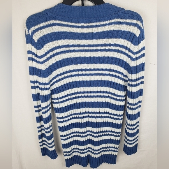 Faded Glory Blue and White Striped Sweater Sz XL - Picture 5 of 8